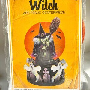 1980s Halloween decoration Beistle honeycomb witch centerpiece